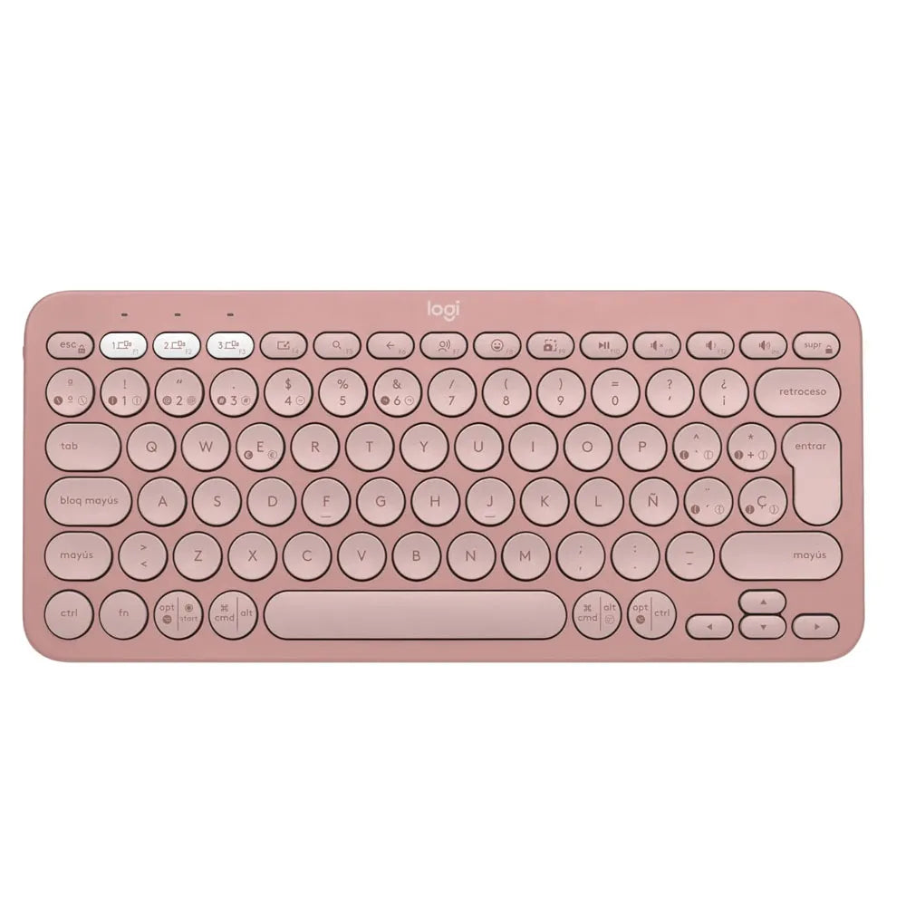 Teclado Inalámbrico Bluetooth Logitech Pebble Keys 2 K380S Rosa