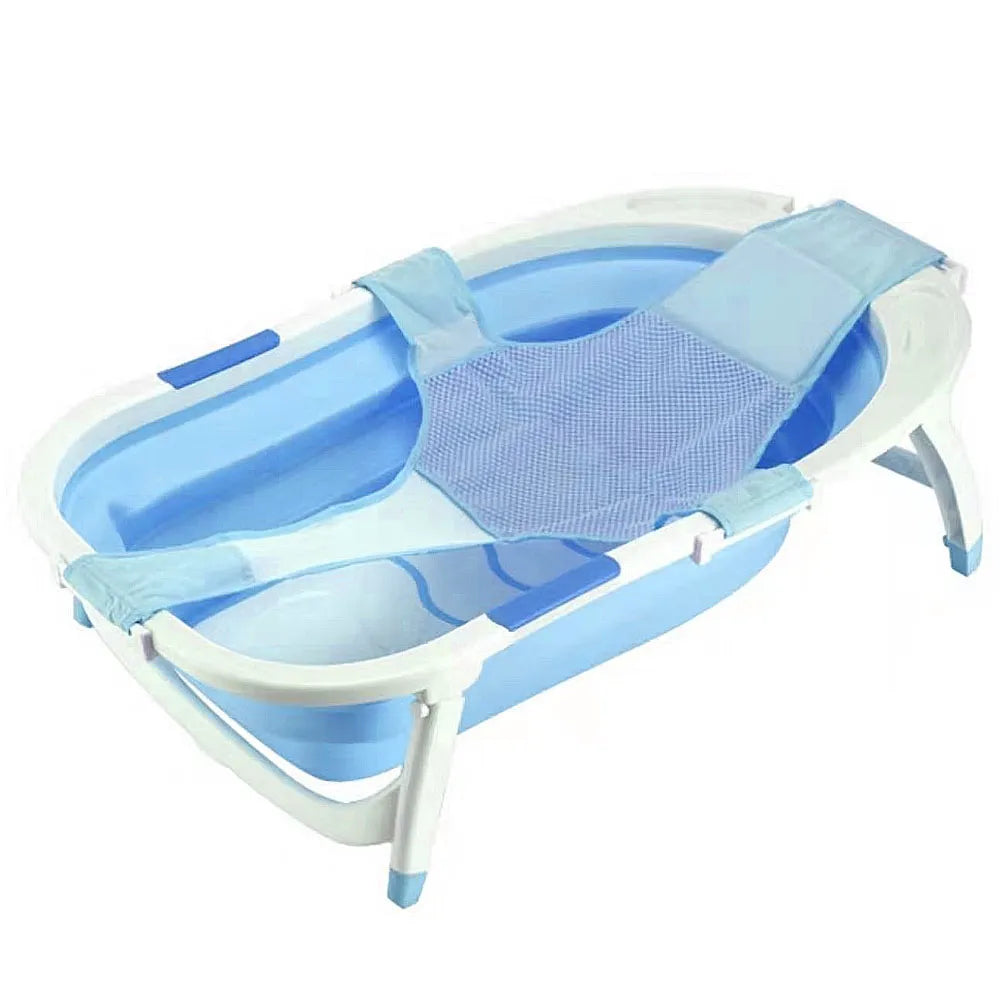 Tina Bebe Bañera Plegable + Malla Color Azul