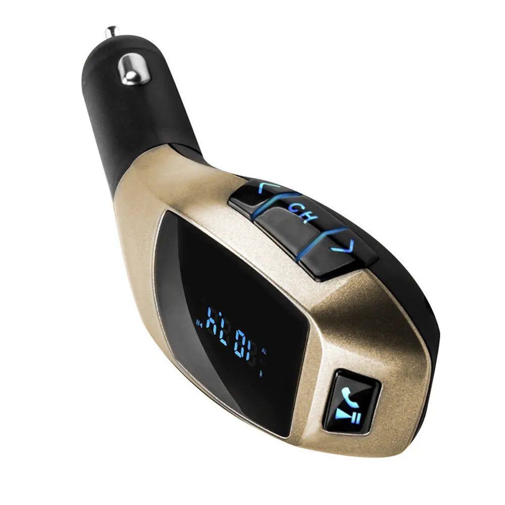 Transmisor Fm Bluetooth Para Autos X6 Color Dorado