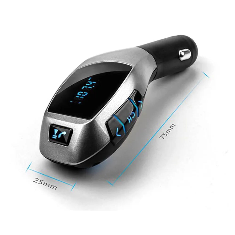 Transmisor Fm Bluetooth Para Autos X6 Color Plateado