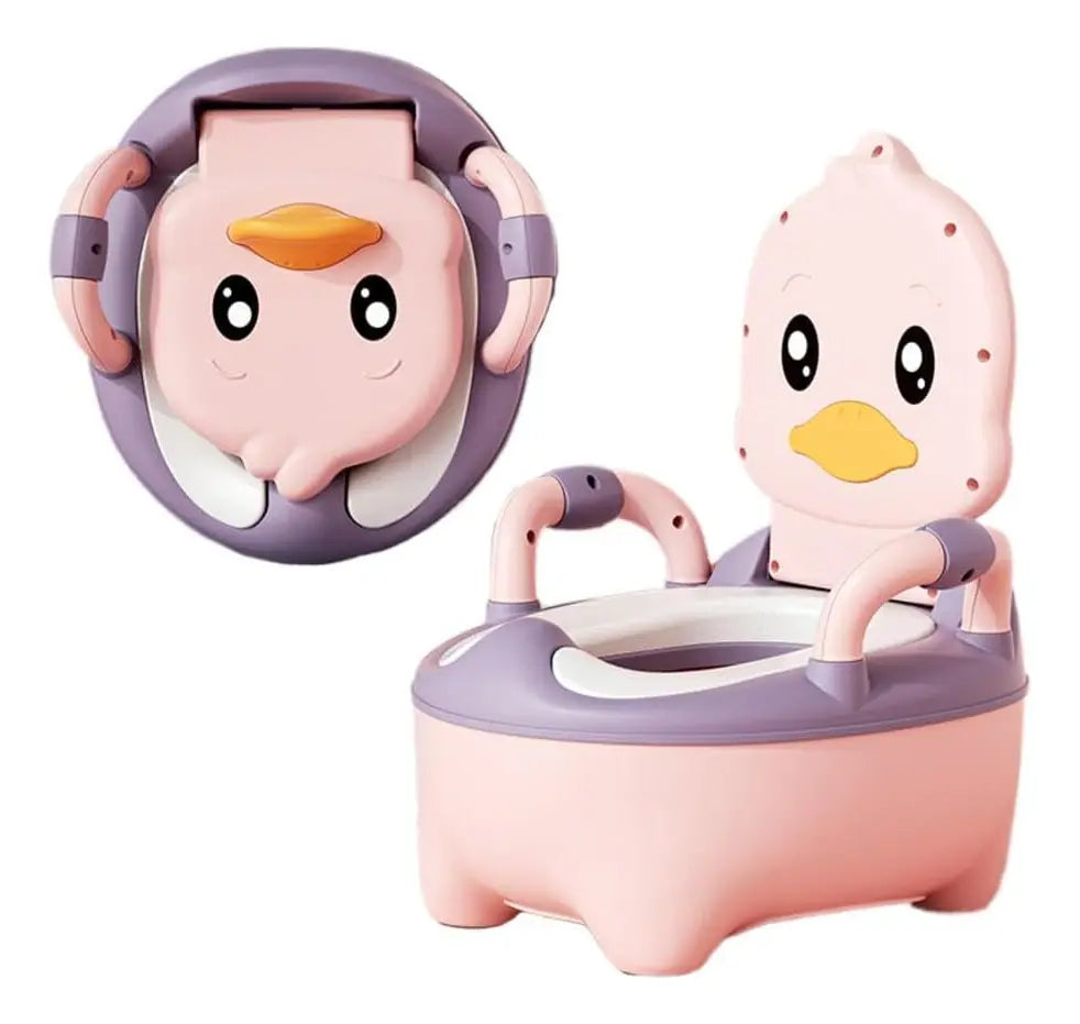Pelela Infantil Inodoro De Entrenamiento Para Niños Color Patito Rosa Lisa