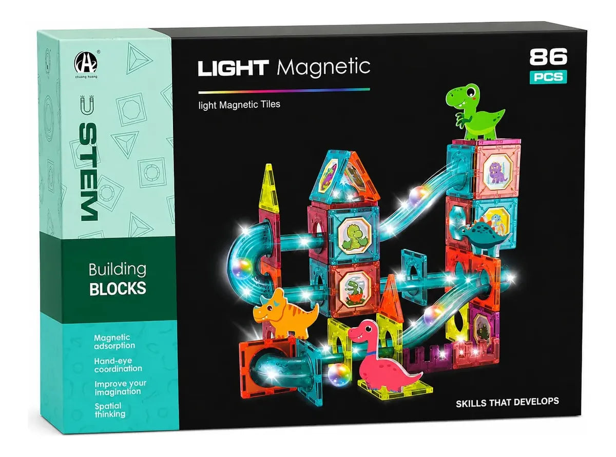 Juegos Didacticos Niños Construcción Con Luz 86 Piezas Stem