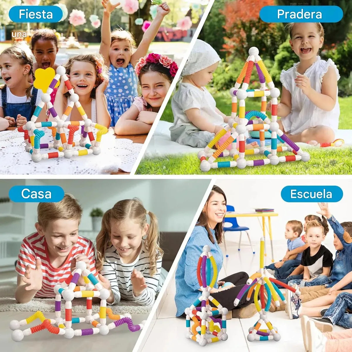 Juguete Bloques Magneticos Flexible De Construcción 86pcs 86 Bloques Magnéticos
