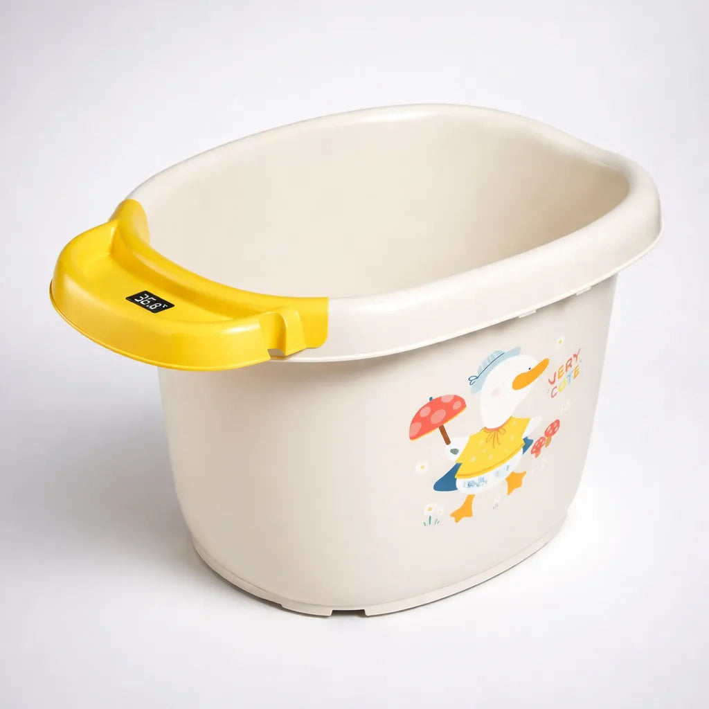 Bañera Para Bebé Con Termómetro Digital Diseño Animales Patito