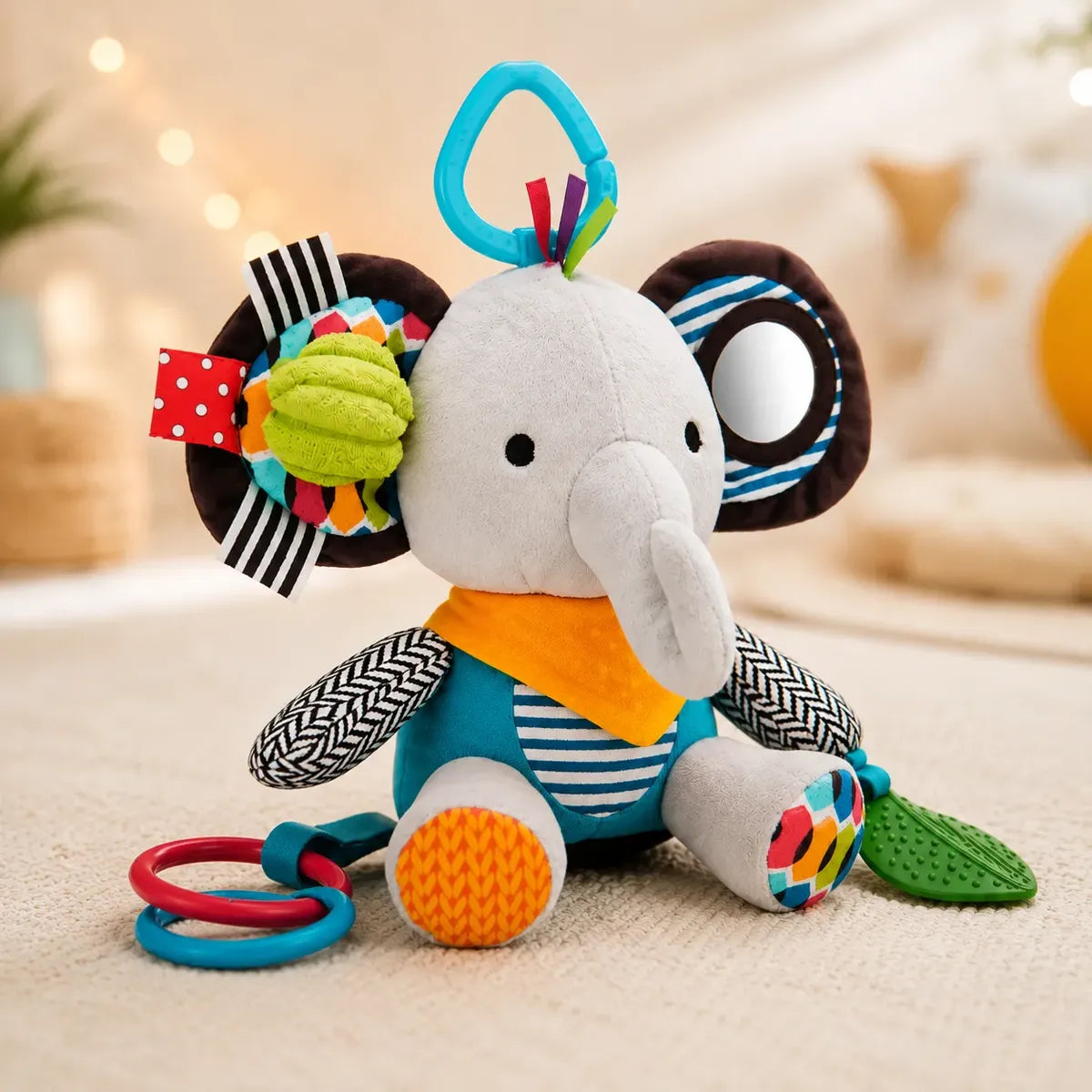 Peluche Sensorial Colgante Para Guagua Con Mordedor Niños
