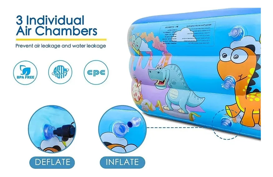 Piscina Inflable Rectangular Dinosaurio Juguete Niño Mediana