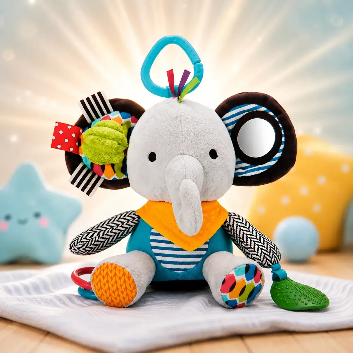 Peluche Sensorial Colgante Para Guagua Con Mordedor Niños