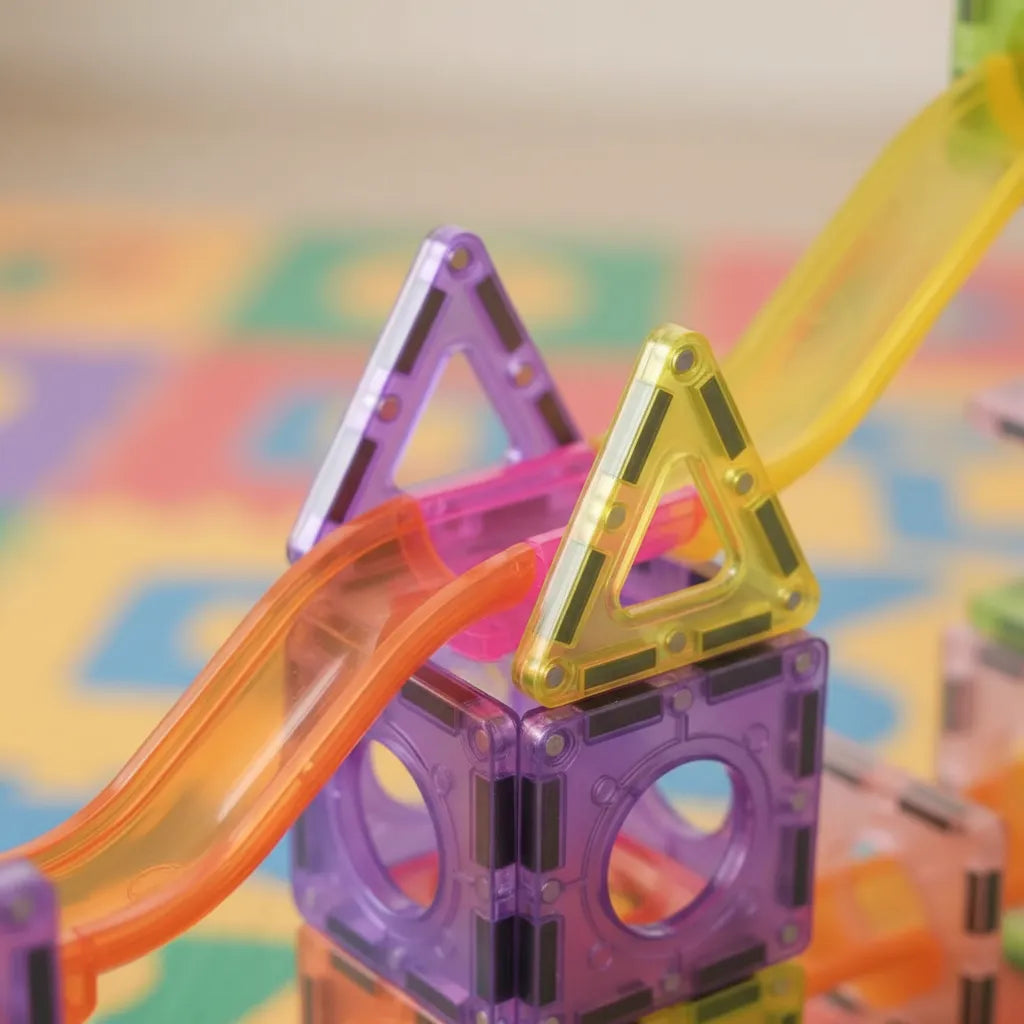 Juego De Bloques Magnéticos Con Pista Niños 73 Piezas