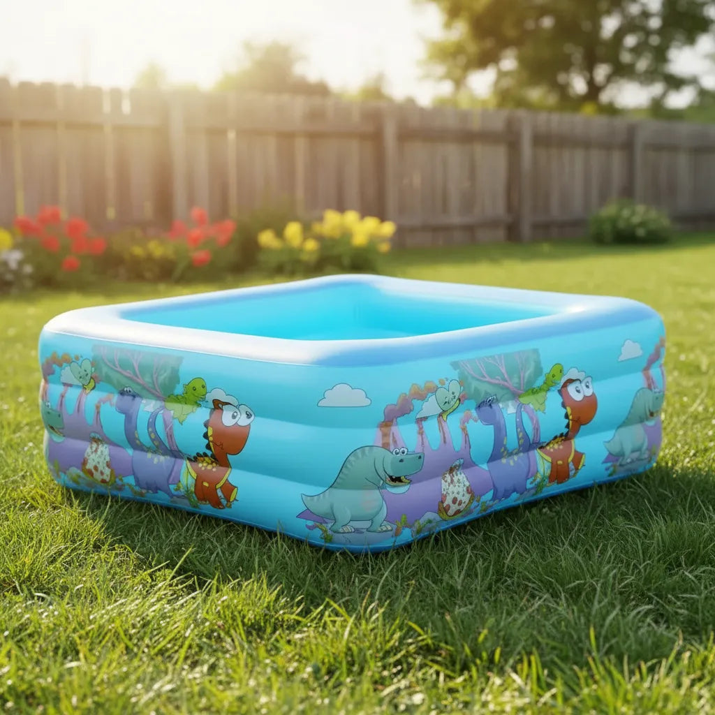Piscina Inflable Rectangular Dinosaurio Juguete Niño Mediana