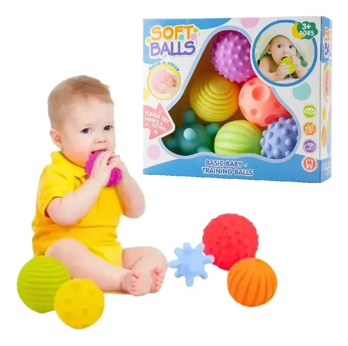 Soft Balls 6 Pelotas Sensoriales Rascadores Para Bebes