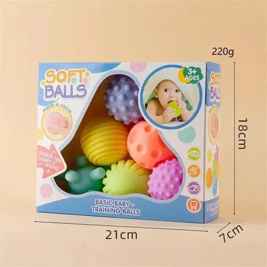 Soft Balls 6 Pelotas Sensoriales Rascadores Para Bebes