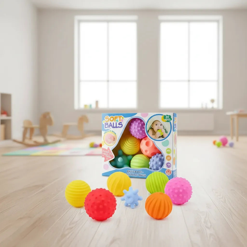 Soft Balls 6 Pelotas Sensoriales Rascadores Para Bebes