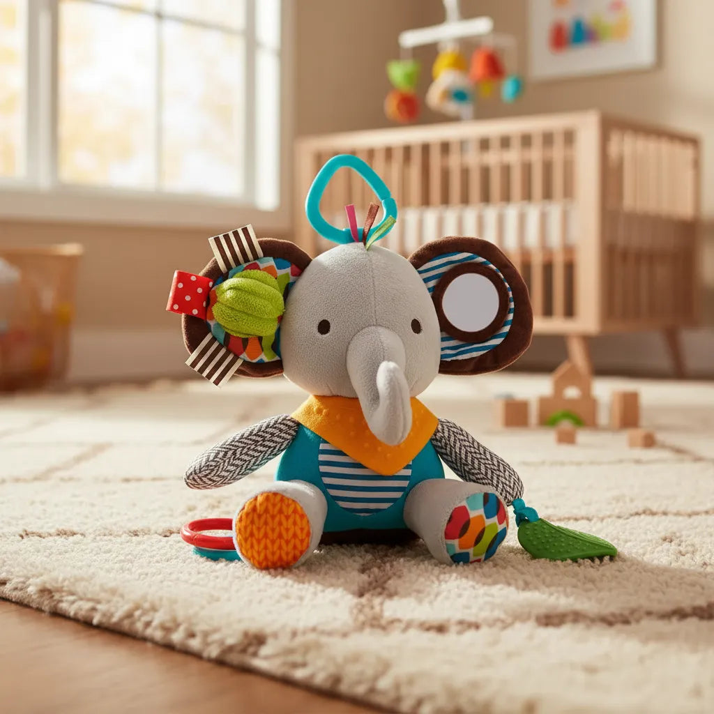 Peluche Sensorial Colgante Para Guagua Con Mordedor Niños