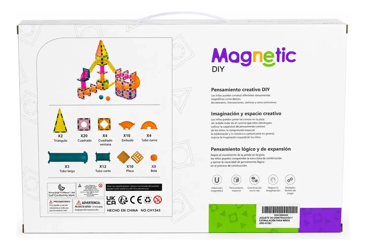 Juego De Bloques Magnéticos Con Pista Niños 73 Piezas