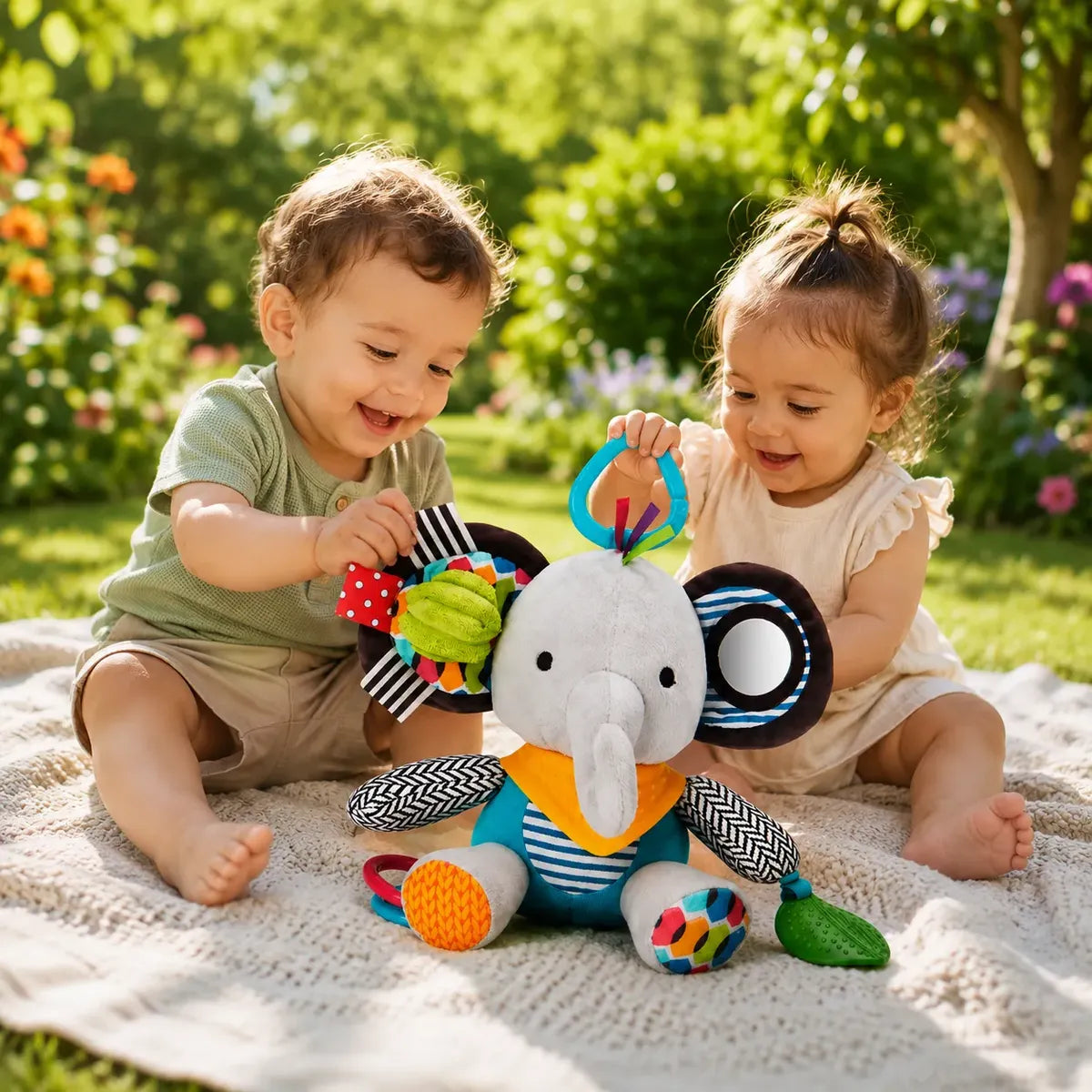 Peluche Sensorial Colgante Para Guagua Con Mordedor Niños