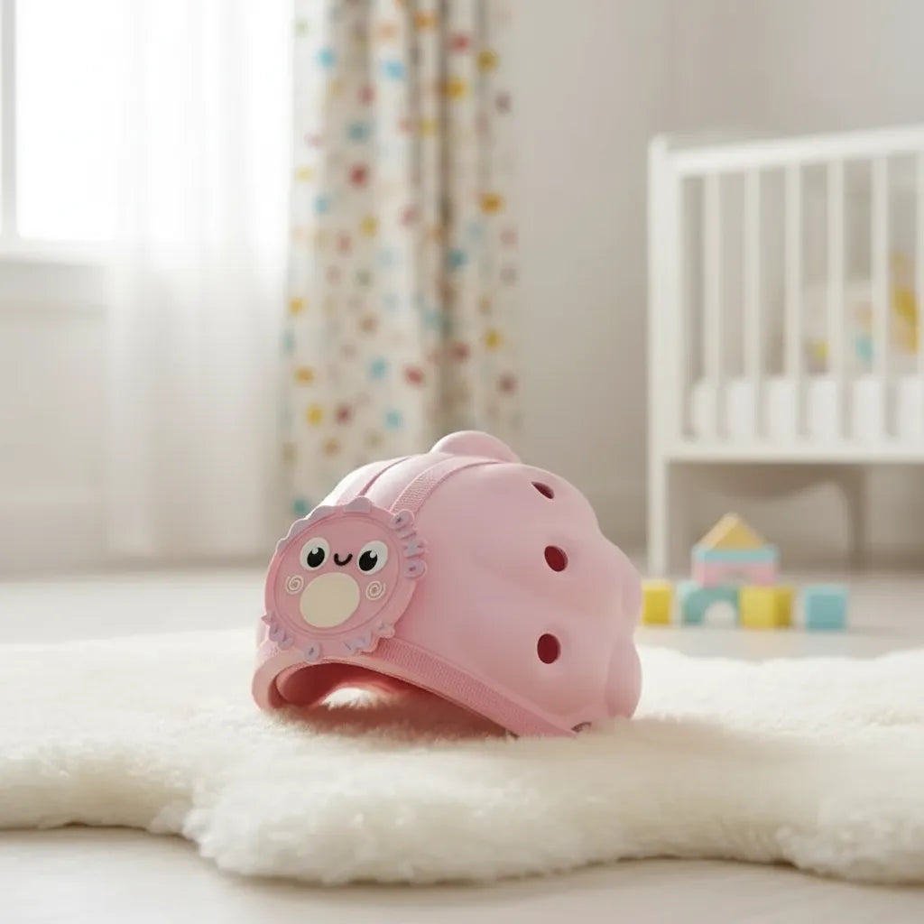 Casco Anticaídas Para Bebes Anti Golpes Protector Cabeza Rosa