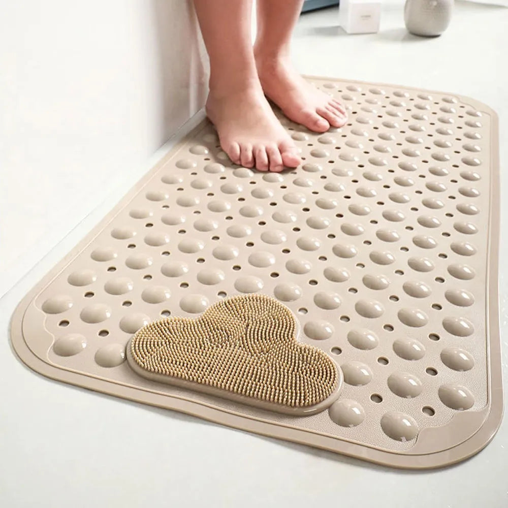 Alfombra Antideslizante para Ducha con Cepillos Color Beige