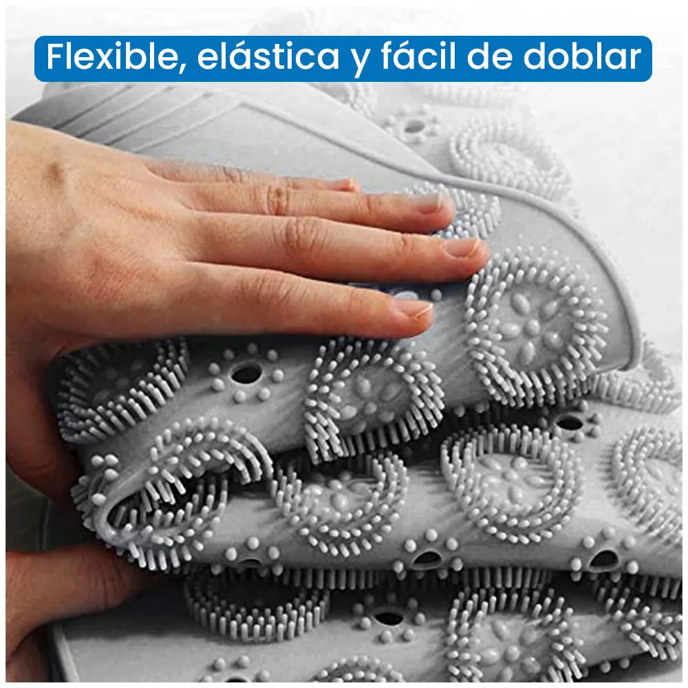Alfombra de Ducha Antideslizante Redonda 46cm Color Gris
