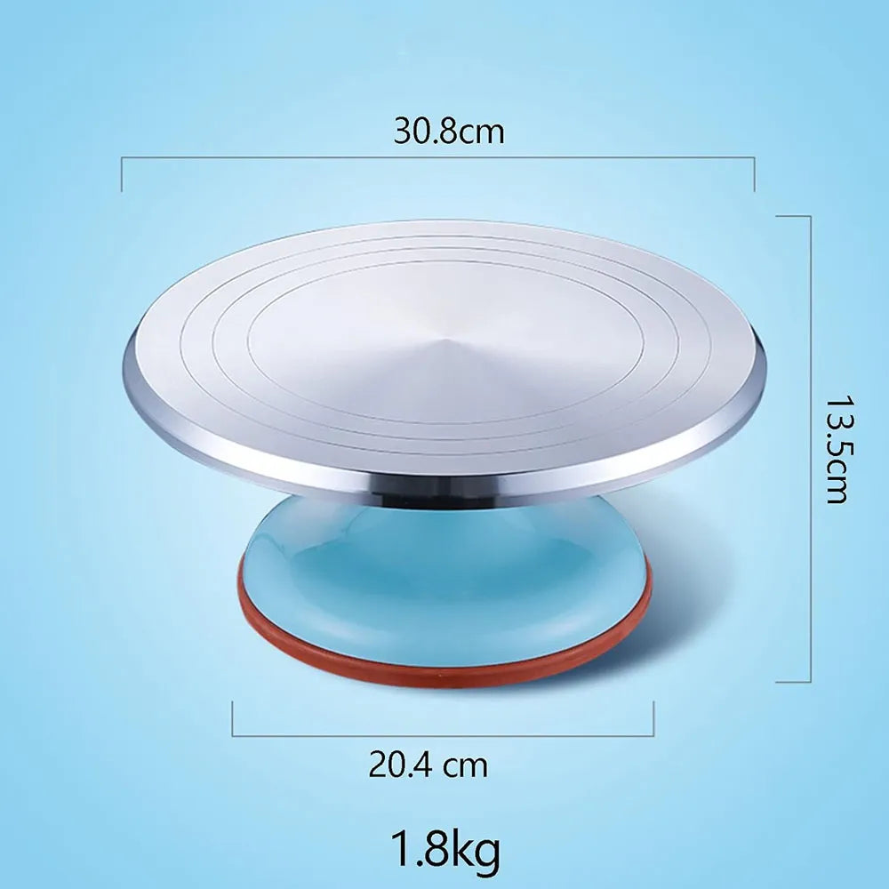 Base de Aluminio Giratoria para Pasteles de 12″ Color Azul