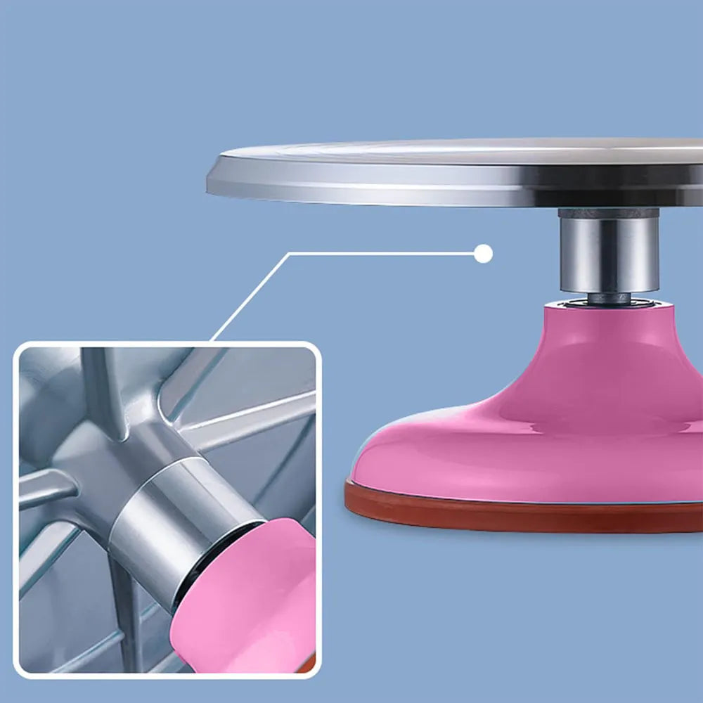 Base de Aluminio Giratoria para Pasteles de 12″ Color Magenta