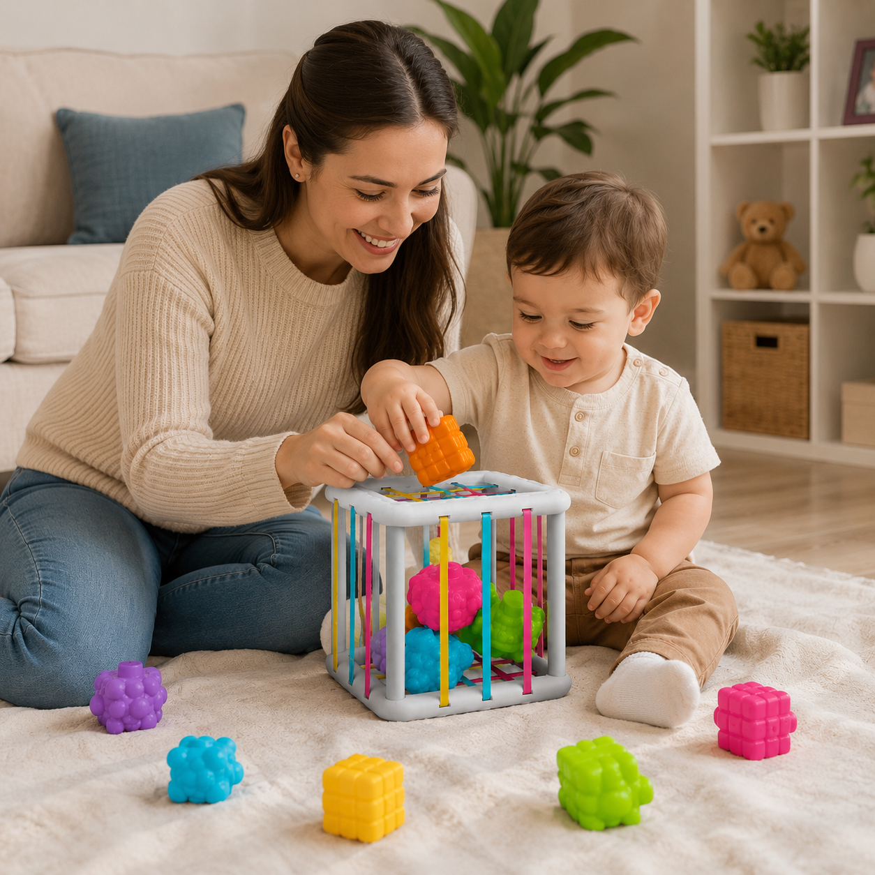 Juego Didáctico Cubo Sensorial Bebe Estimulación Temprana