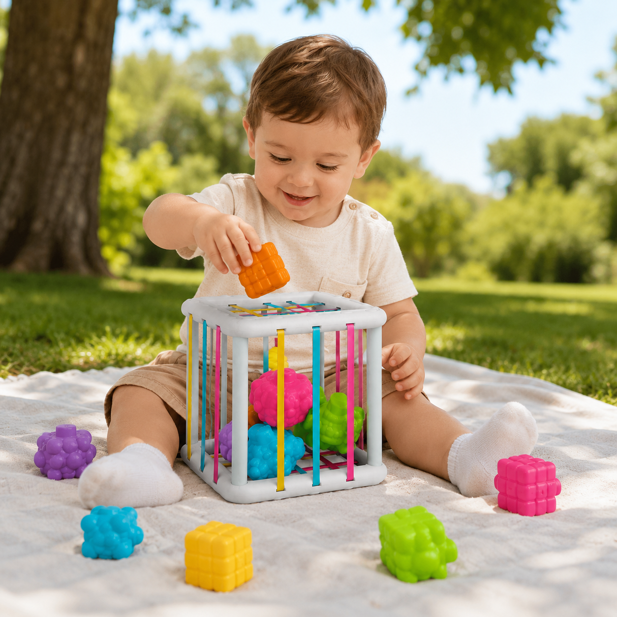 Juego Didáctico Cubo Sensorial Bebe Estimulación Temprana
