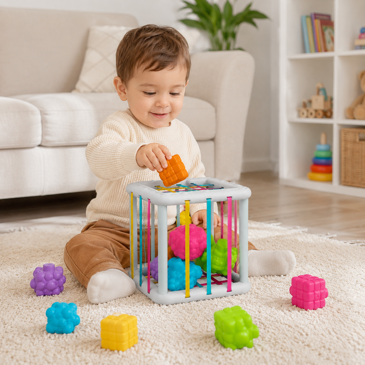 Juego Didáctico Cubo Sensorial Bebe Estimulación Temprana