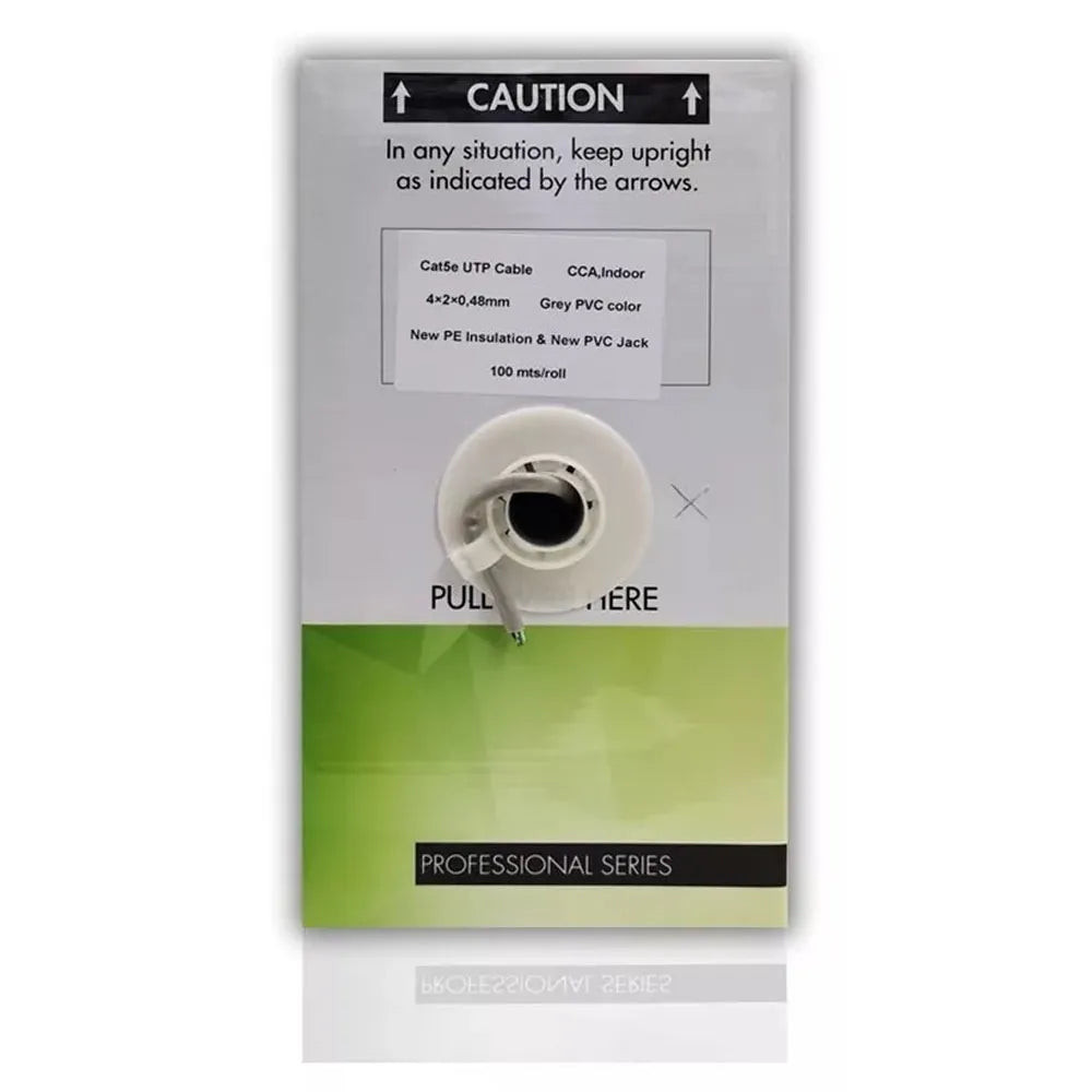 Cable de Red UTP Cat-5e de 305 Metros Ulink 24 AWG 4x2x0.48mm CCA PVC Indoor
