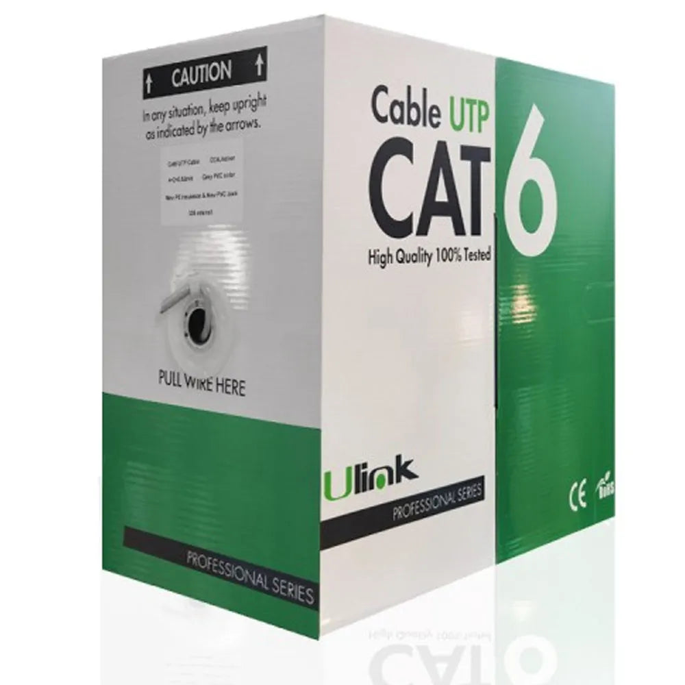 Cable de Red UTP Cat-6 de 305 Metros Ulink 23 AWG 4x2x0.52mm CCA PVC Indoor