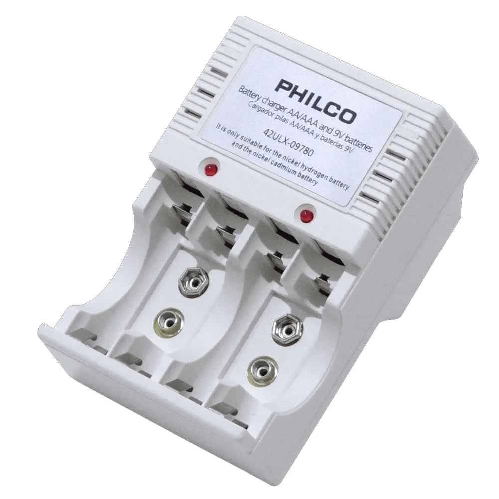 Cargador de Pilas Philco para 4 Pilas AA/AAA y 2 9V 42ULX-09780
