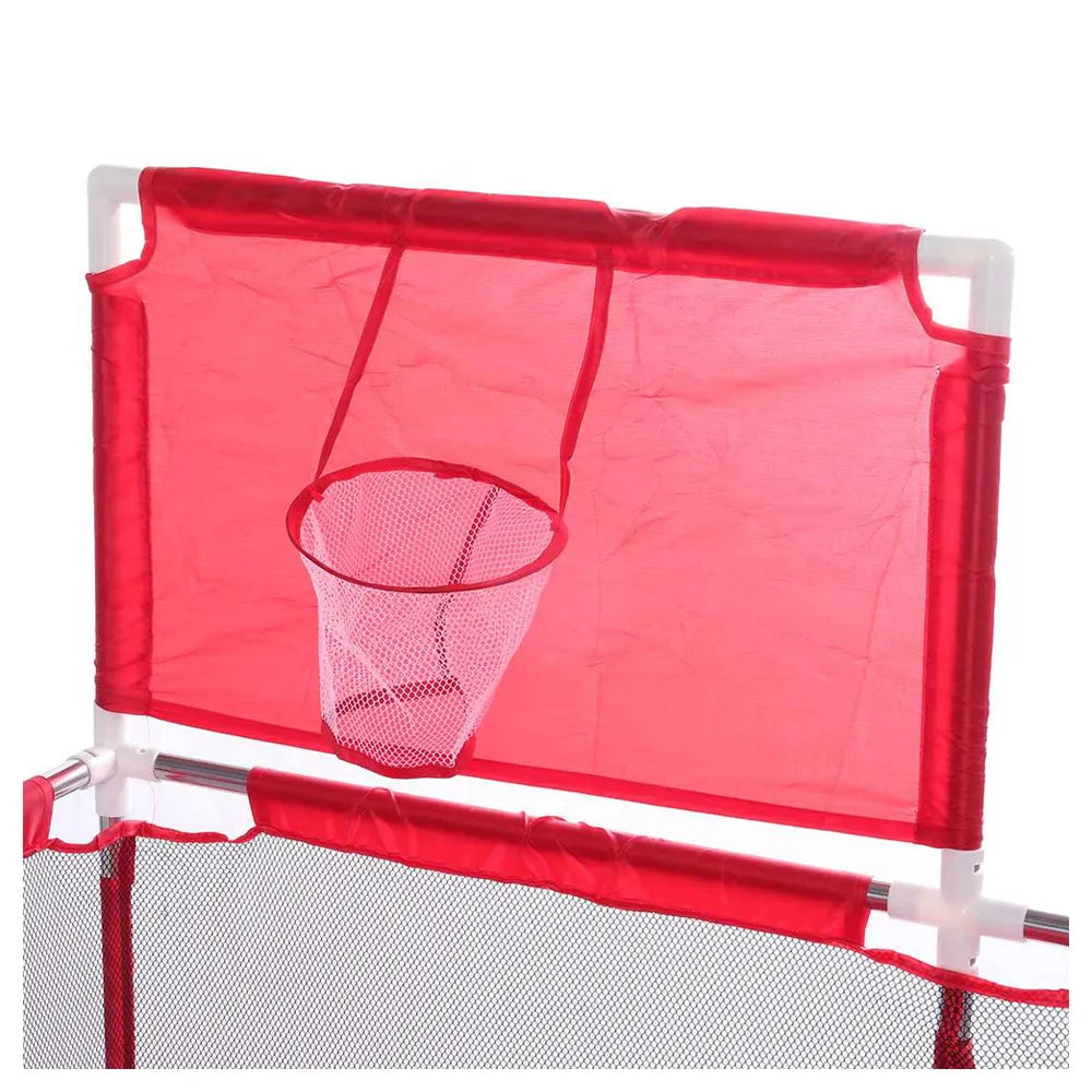 Corral de Seguridad para Bebés con Aro de Basket 128 Cm Color Rojo