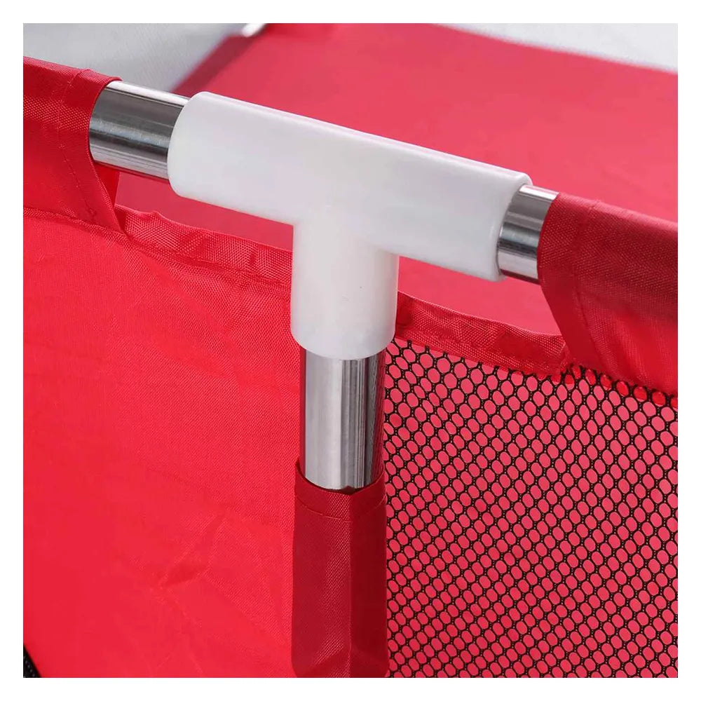 Corral de Seguridad para Bebés con Aro de Basket 128 Cm Color Rojo