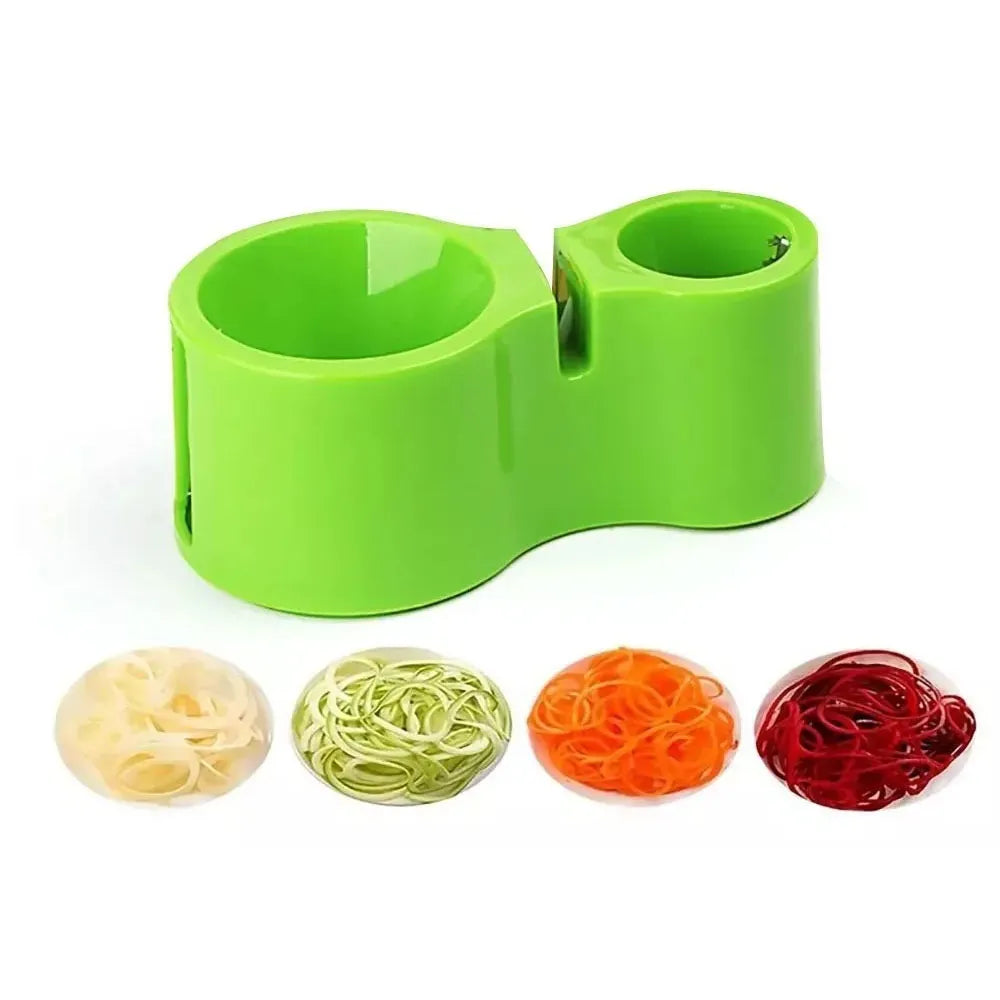 Cortador Rallador Espiral de Verduras y Afilador De Cuchillos Color Verde