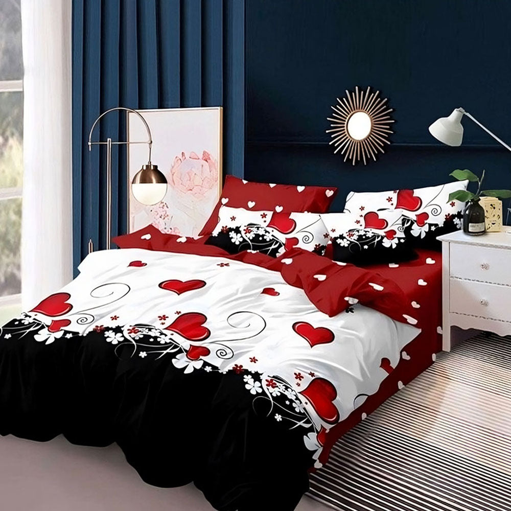 Cubrecama Quilt de 2 Plazas Estampados Corazones