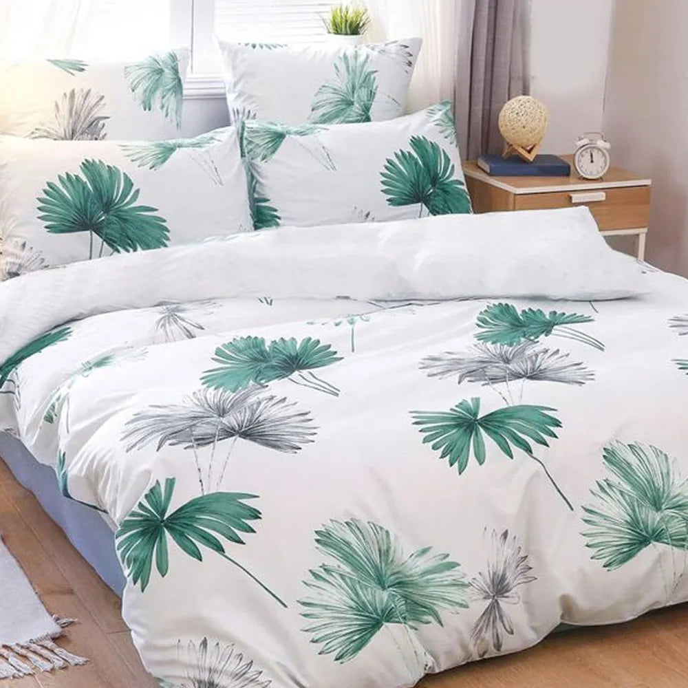 Cubrecama Quilt de 2 Plazas Estampados Patrón de Hojas