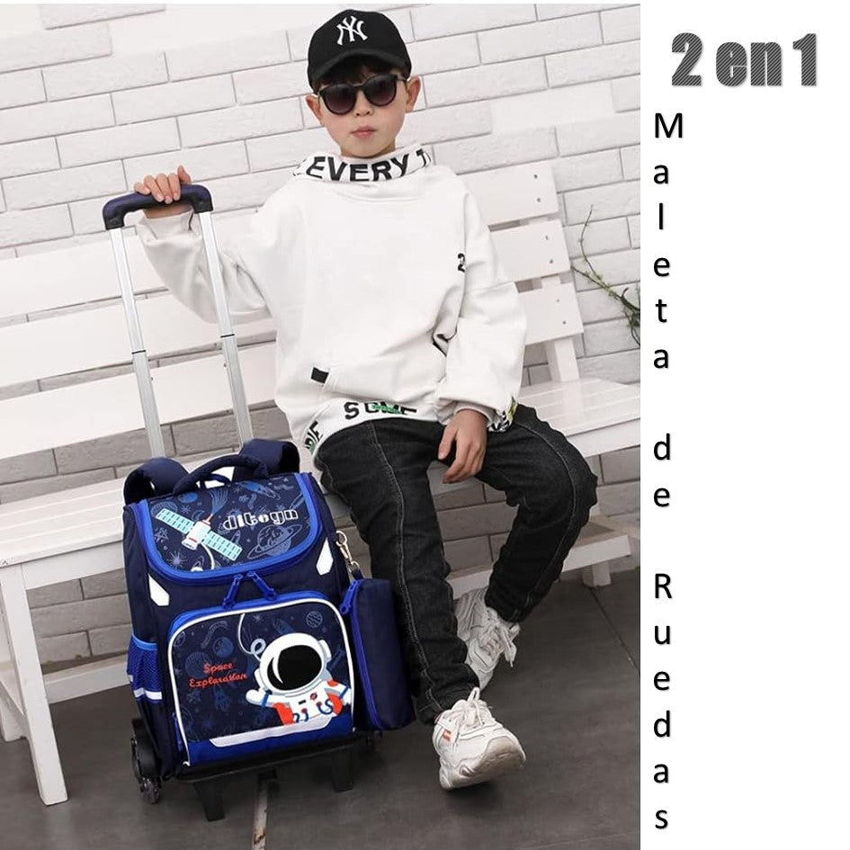 Mochila Escolar con Ruedas para Niños Bolso