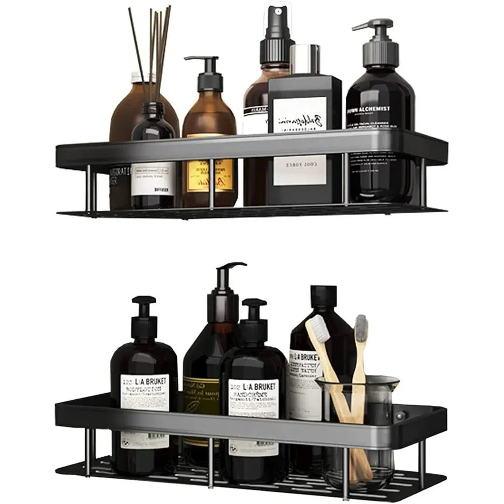 Estante Organizador de Acero para Baños de 2 Piezas Color Negro