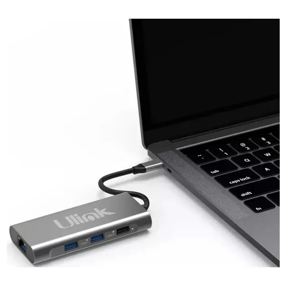 Hub USB Ulink USB-C a USB-C/USB-A 2.0/USB-A 3.0/TF/SD/RJ-45/HDMI UL-ADC801
