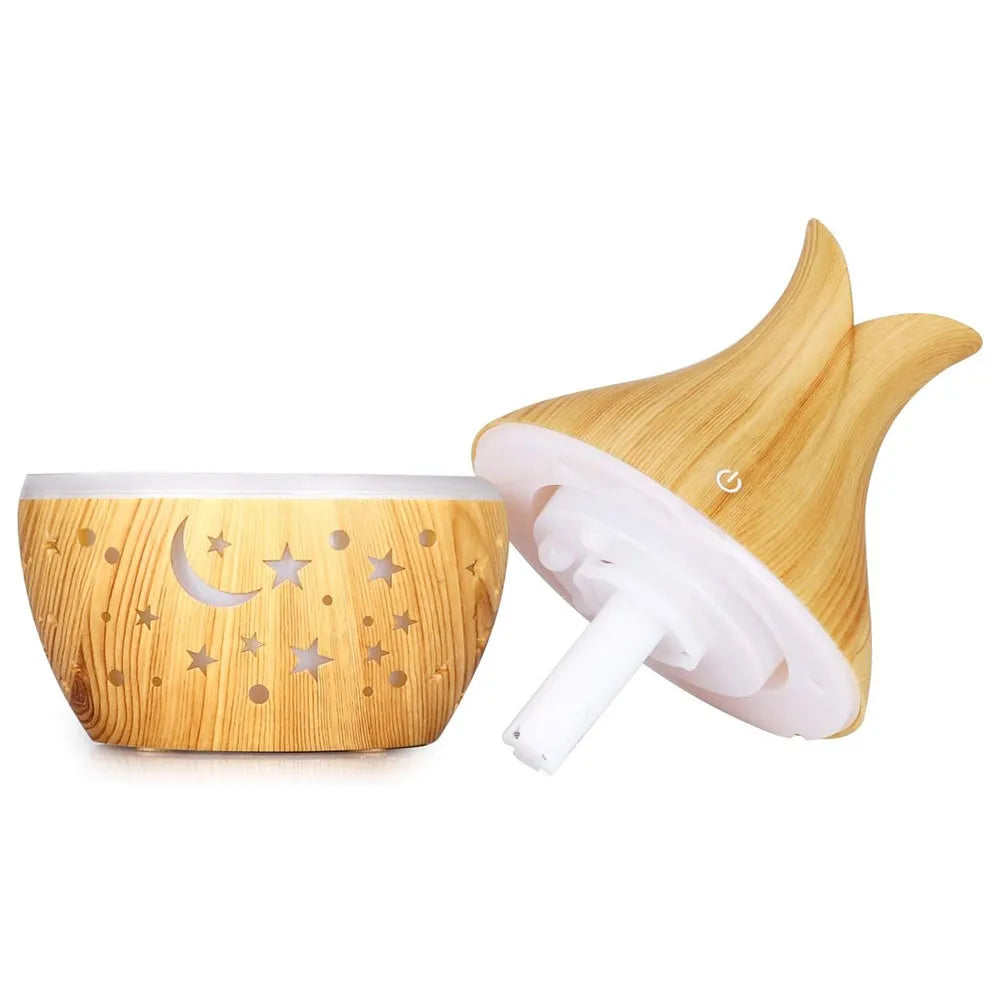Humidificador 7 LED Mini USB KP-1560X Madera Clara Estrellas
