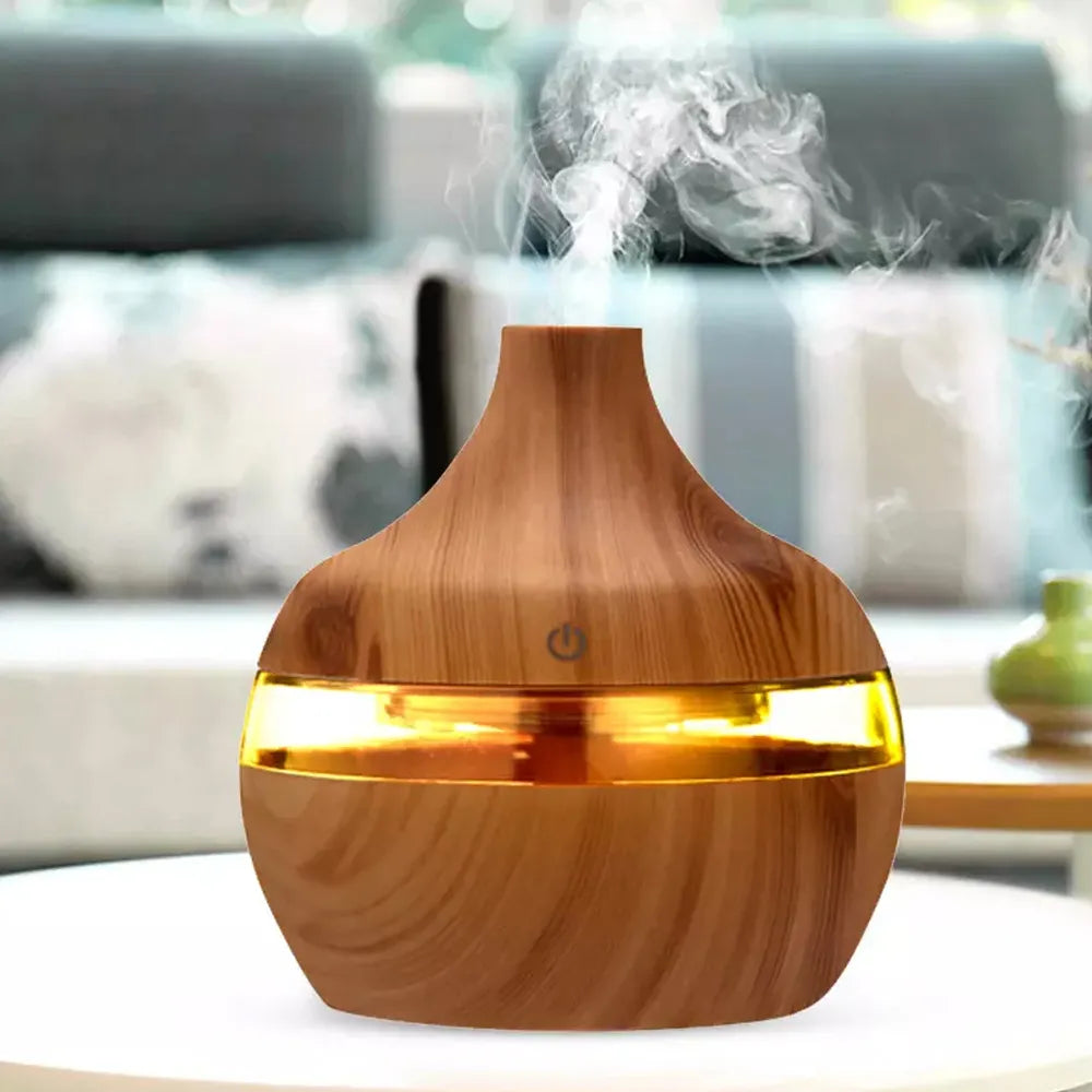 Humidificador Purificador Difusor de Aroma Ultrasonico Madera