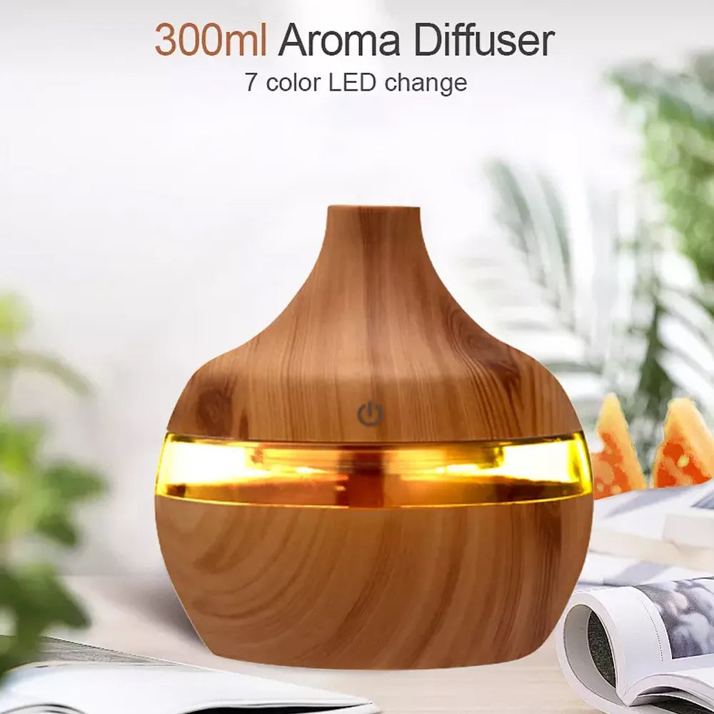 Humidificador Purificador Difusor de Aroma Ultrasonico Madera