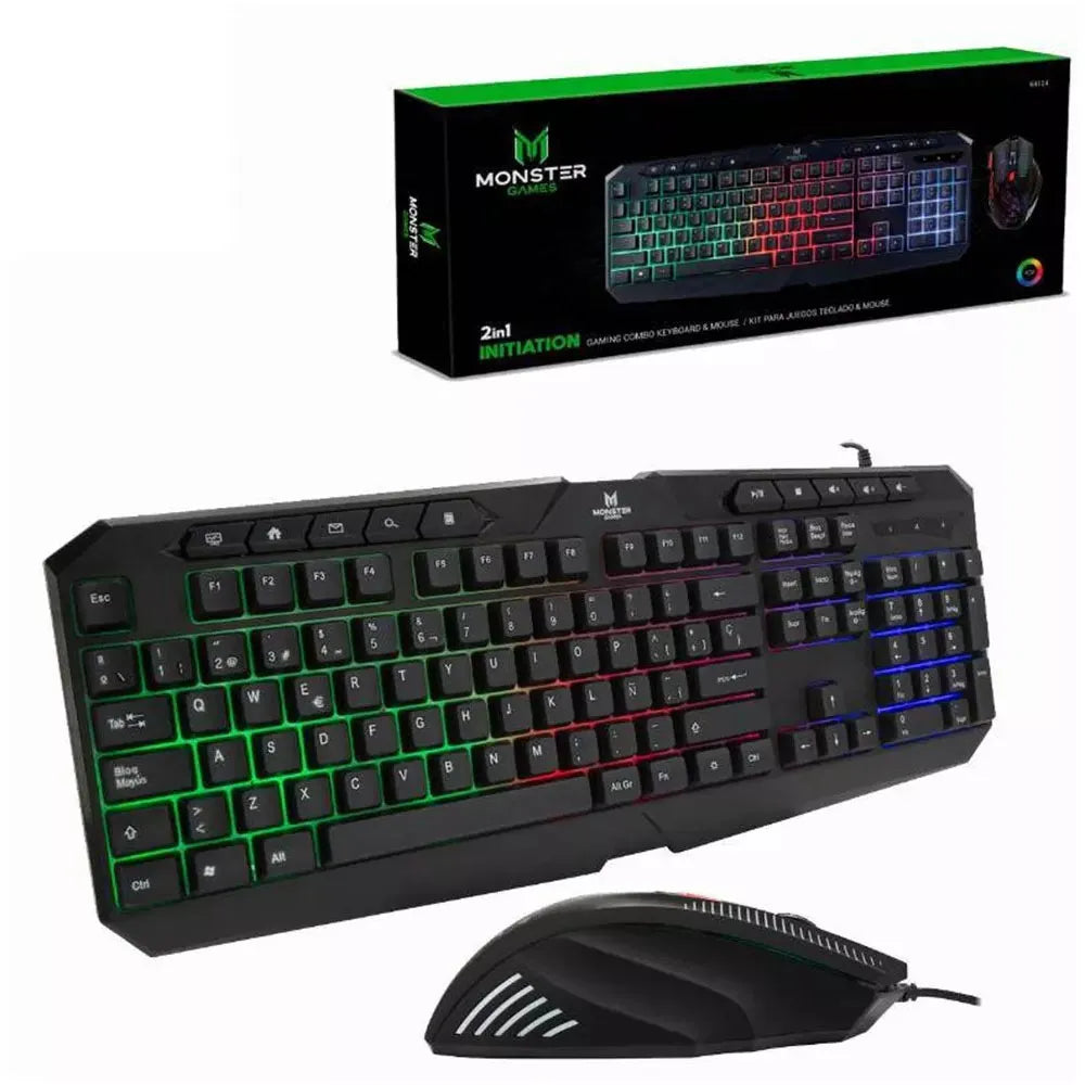 Kit Teclado Y Mouse Gamer Monster Games Initiation K4125
