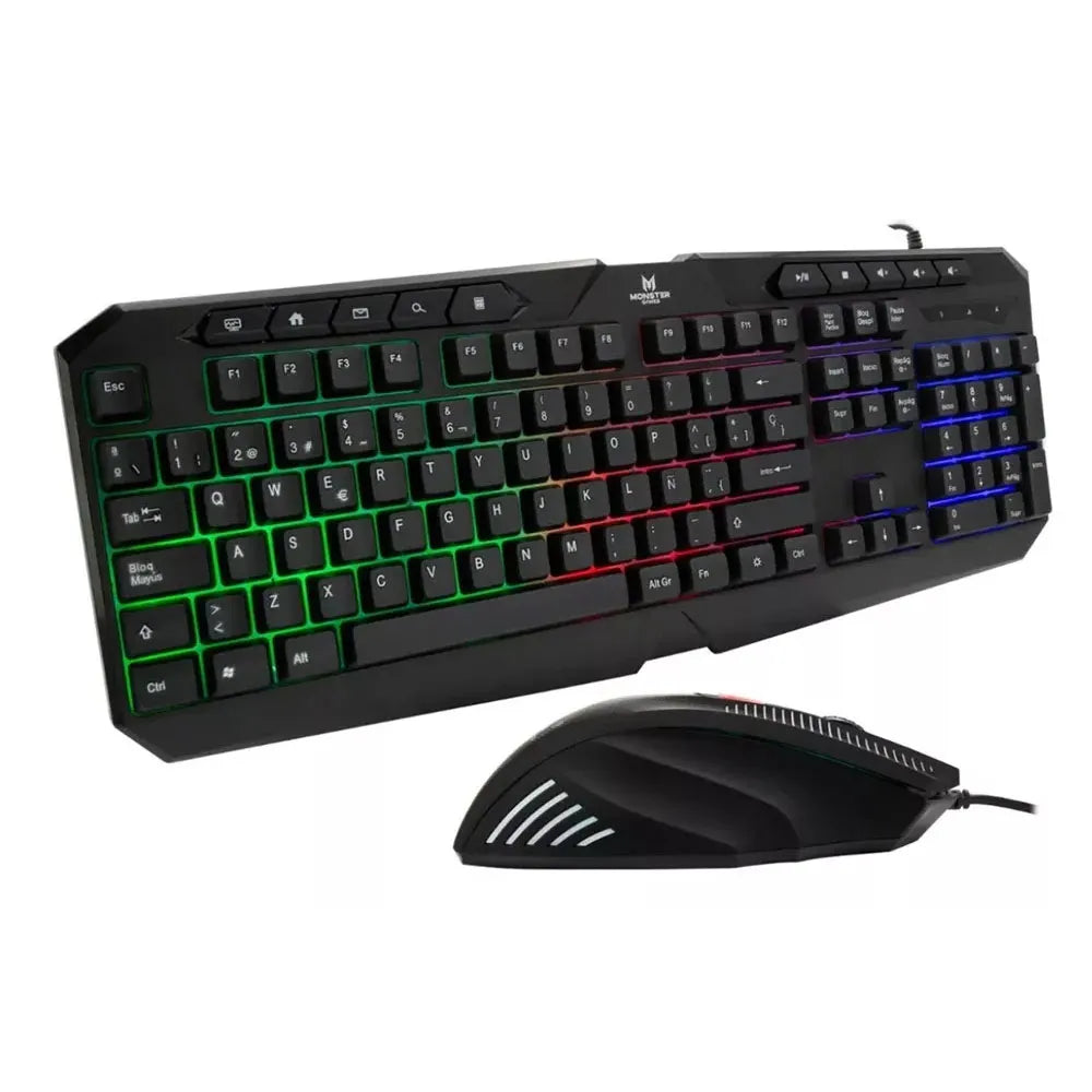 Kit Teclado Y Mouse Gamer Monster Games Initiation K4125