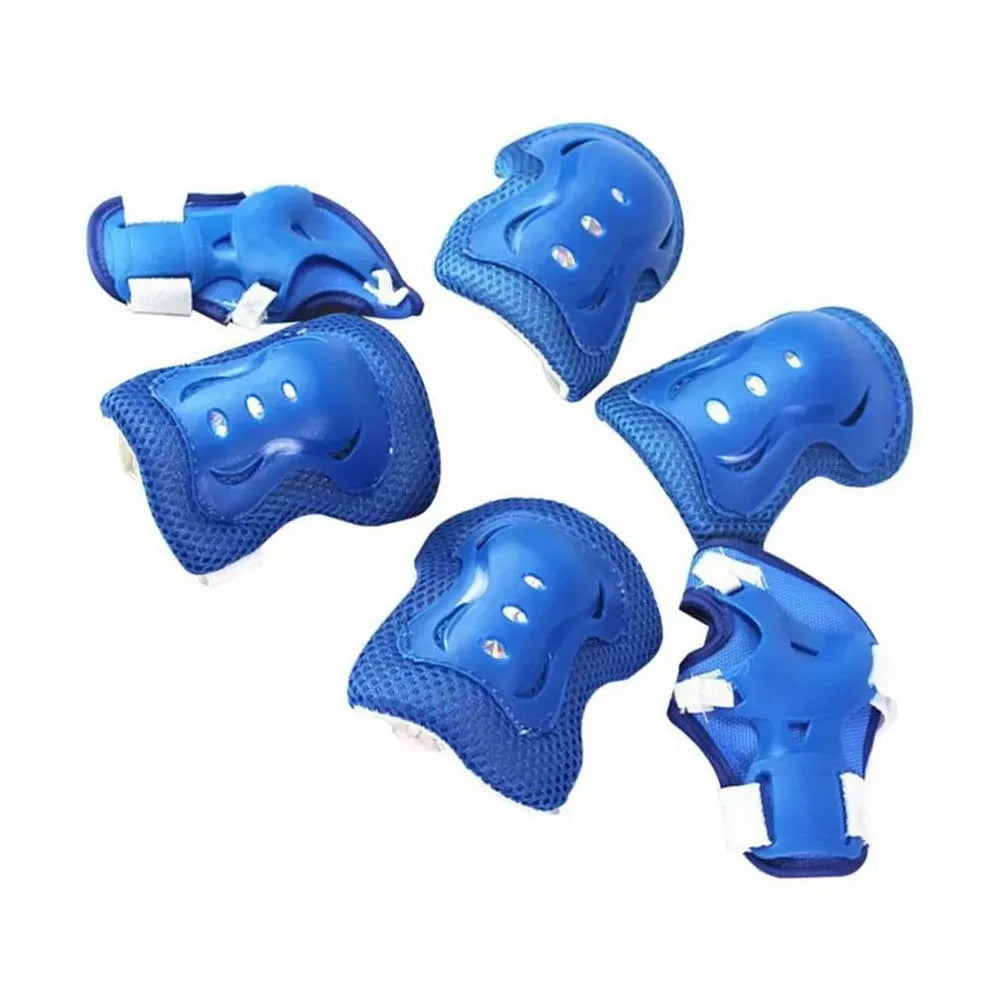 Kit de Casco Urbano + Protectores Rodilleras Coderas y Muñequeras Color Azul