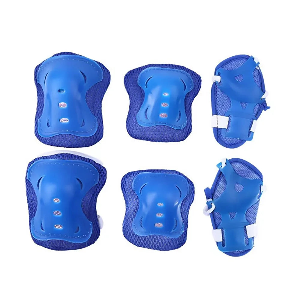 Kit de Casco Urbano + Protectores Rodilleras Coderas y Muñequeras Color Azul