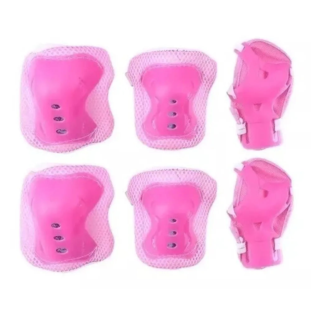 Kit de Casco Urbano + Protectores Rodilleras Coderas y Muñequeras Color Rosa