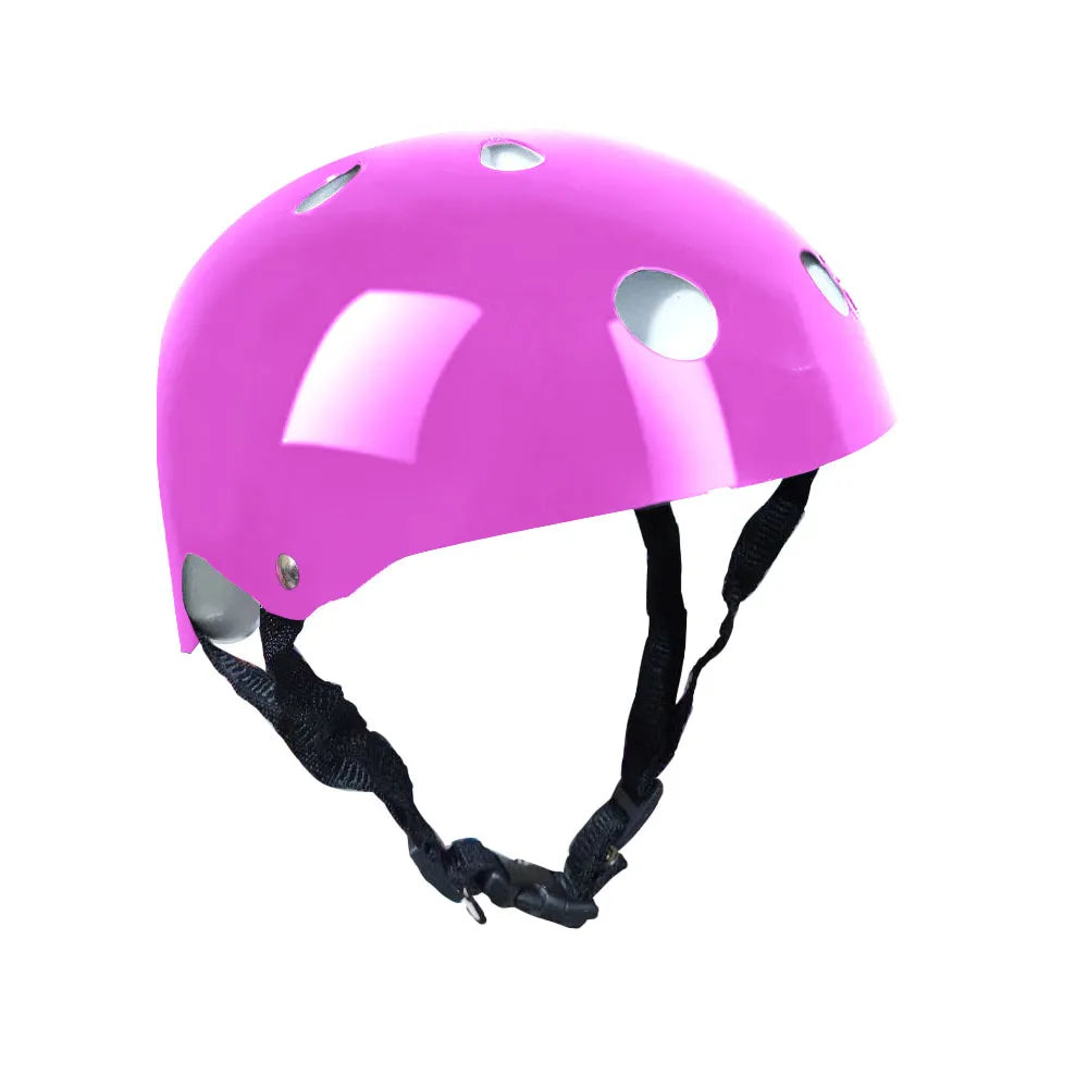 Kit de Casco Urbano + Protectores Rodilleras Coderas y Muñequeras Color Rosa