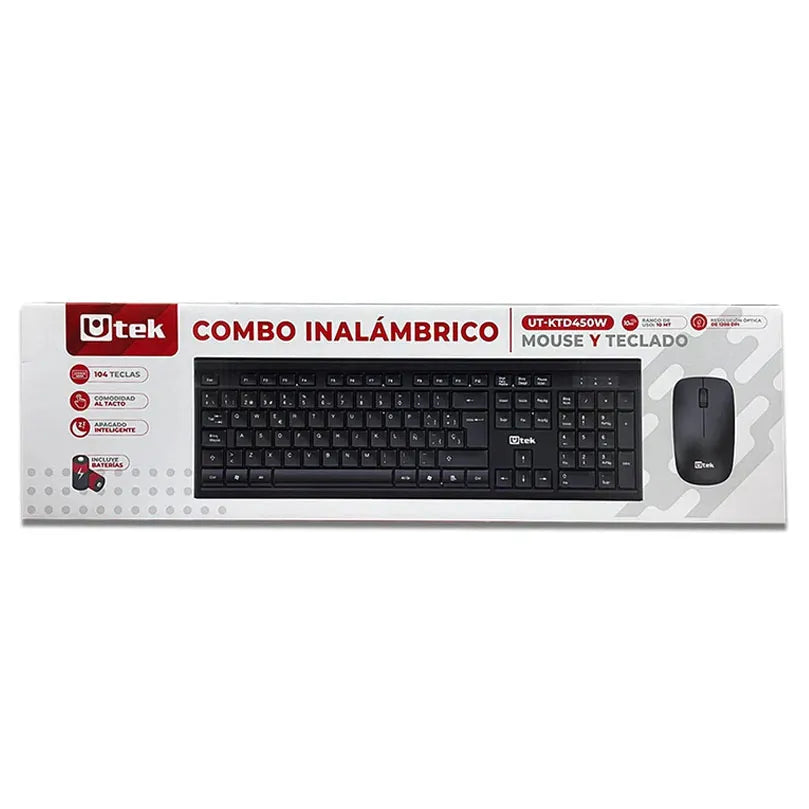 Kit de Teclado y Mouse Inalámbrico Utek UT-KTD450W