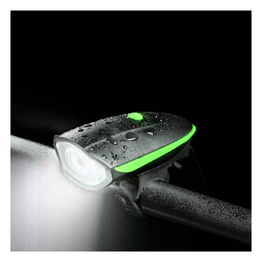 Luz LED Delantera de Bicicleta Recargable USB Color Verde