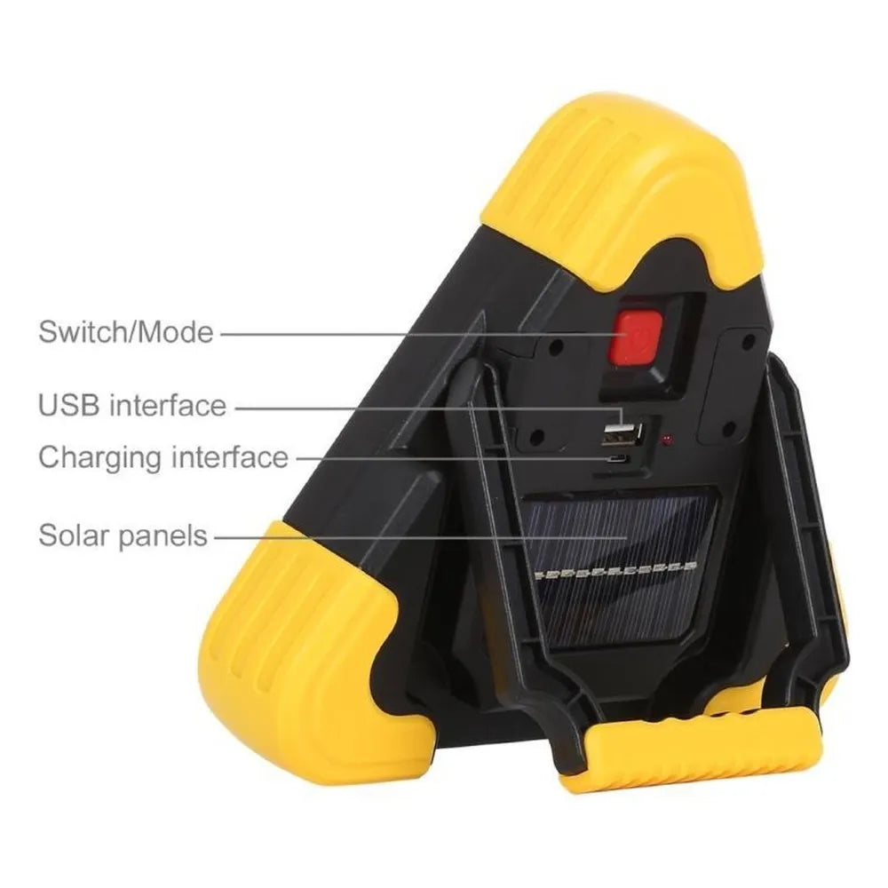 Luz Triángulo De Emergencia 3 Led Powerbank de Carga Solar Usb HB-7709